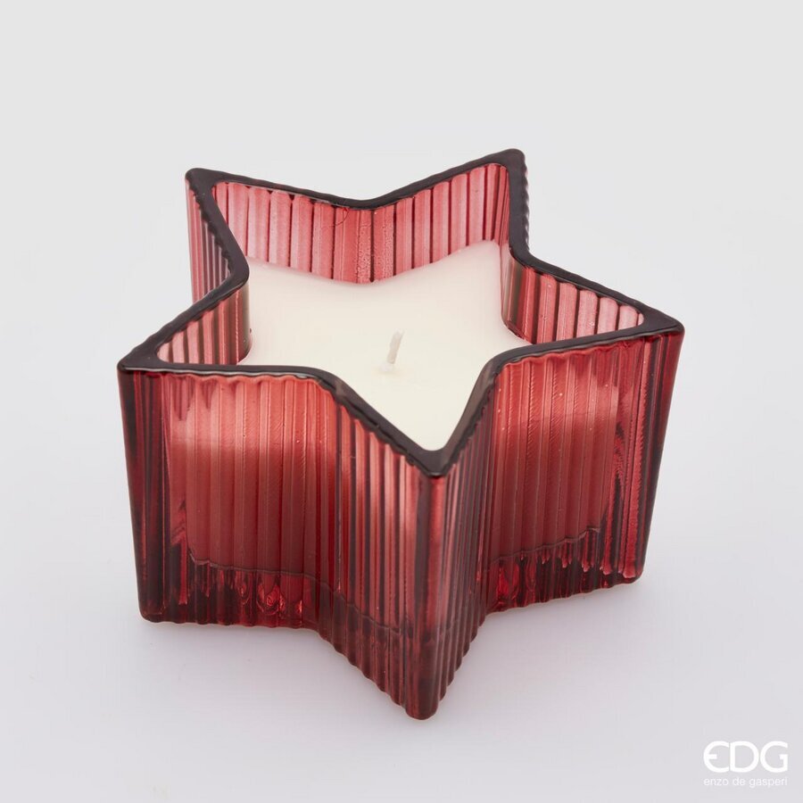 EDG Enzo De Gasperi Star Candle H 8 Cm D 13.5 Cm Berry Fruit Gift Box