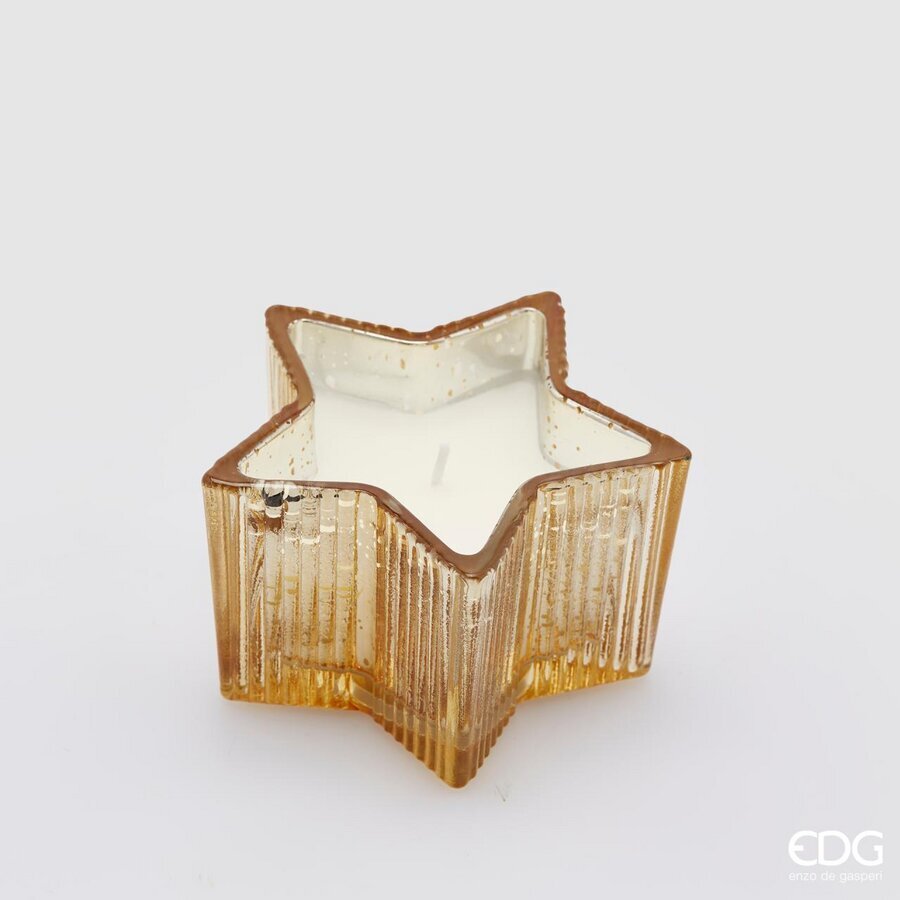 EDG Enzo De Gasperi Star Candle H 6.5 Cm D 10.5 Cm Amber Gift Box