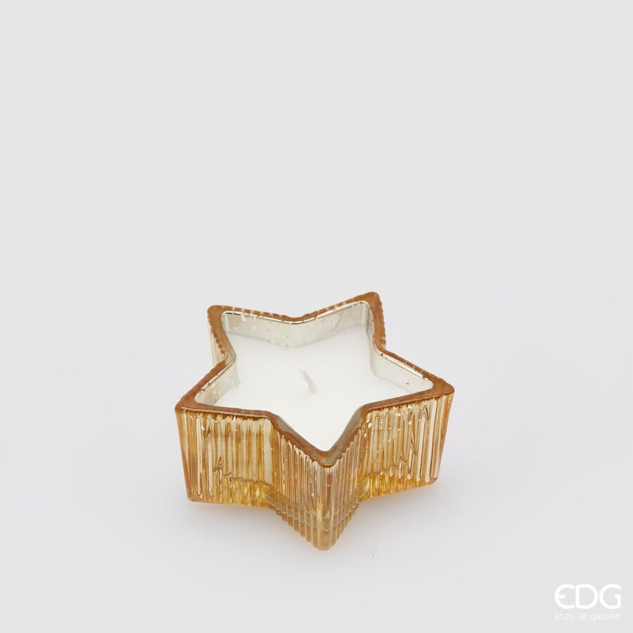 EDG Enzo De Gasperi Star Candle H 4 Cm D 8.5 Cm Amber Gift Box