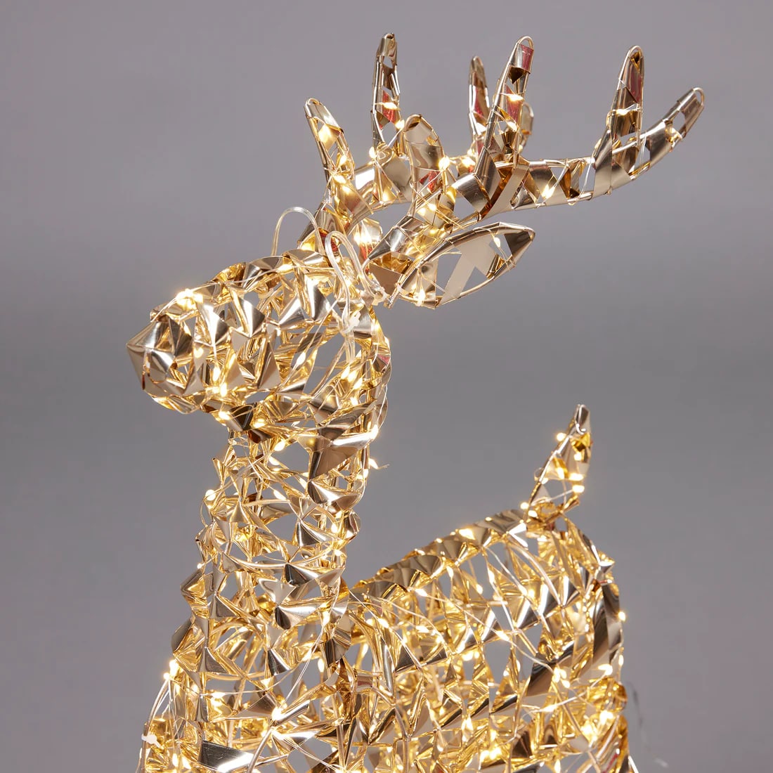 EDG Enzo De Gasperi Christmas Decoration Reindeer Stripes 600 MicroLed H 90 Cm L 50 Cm L 19 Cm Gold