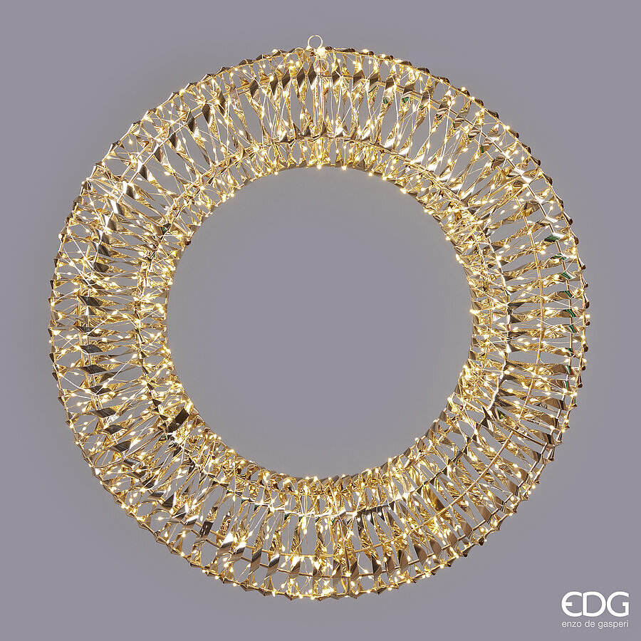EDG Enzo De Gasperi Corona Christmas Led Stripes 960 MicroLed D 70 Cm Ip 44 Gold