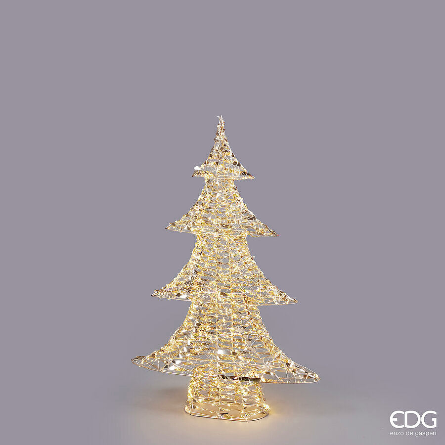 EDG Enzo De Gasperi Christmas Tree Led Stripes 1.440 MicroLed H 98 Cm W 65 Cm W 16 Cm Gold