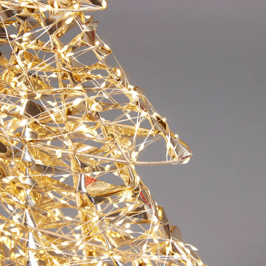 EDG Enzo De Gasperi Christmas Tree Led Stripes 1.800 MicroLed H 122 Cm W 82 Cm W 20 Cm Gold