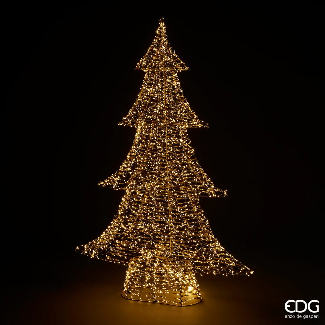 EDG Enzo De Gasperi Christmas Tree Led Stripes 2,400 MicroLed H 150 Cm L 106 Cm L 22 Cm Gold