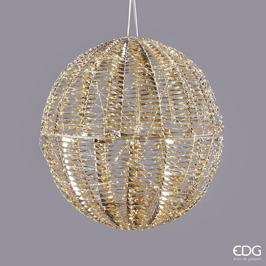 EDG Enzo De Gasperi Christmas Decoration Stripes Sphere 960 MicroLed D 50 Cm IP 44 Gold