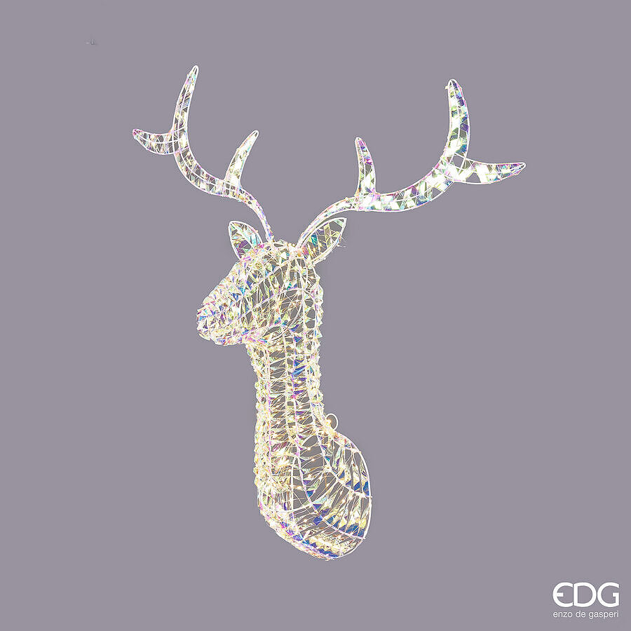 EDG Enzo De Gasperi Christmas Decoration Reindeer Stripes 300 MicroLed H 75 Cm IP 44 Natural