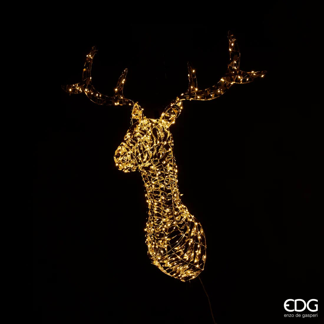EDG Enzo De Gasperi Christmas Decoration Reindeer Stripes 300 MicroLed H 75 Cm IP 44 Gold