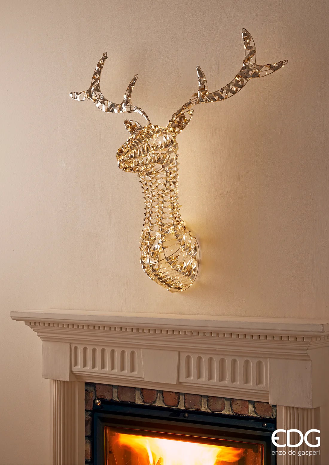 EDG Enzo De Gasperi Christmas Decoration Reindeer Stripes 300 MicroLed H 75 Cm IP 44 Gold