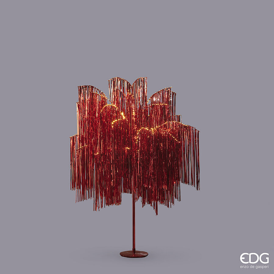 EDG Enzo De Gasperi Christmas Tree Led Fringes 600 Microled H 150 Cm D 90 Cm Red
