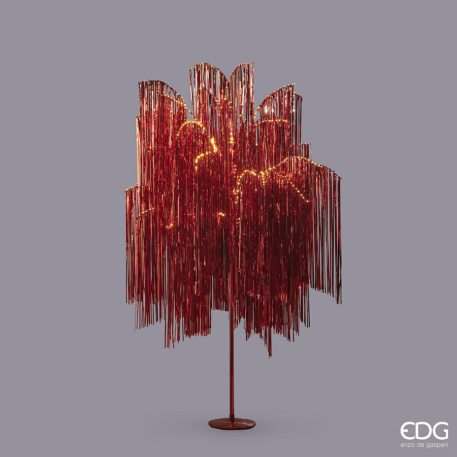 EDG Enzo De Gasperi Christmas Tree Led Fringes 960 Microled H 180 Cm D 140 Cm Red