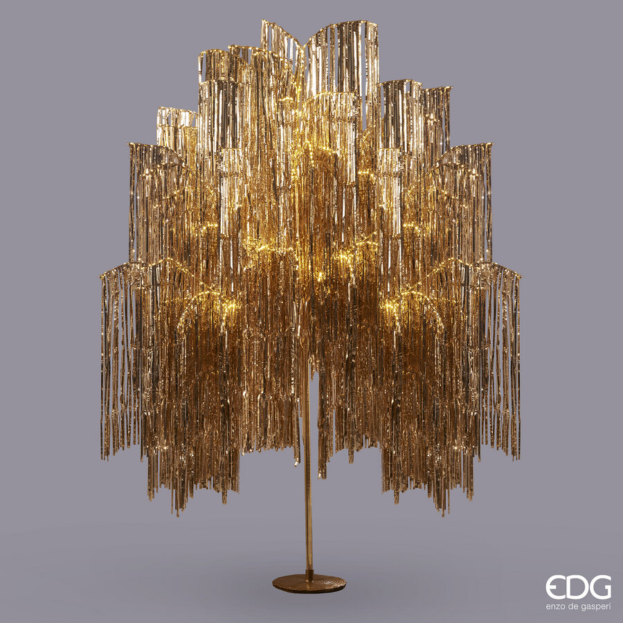 EDG Enzo De Gasperi Christmas Tree Led Fringes 2.160 Microled H 300 Cm D 160 Cm Champagne