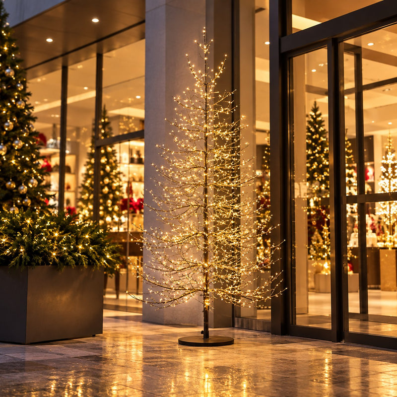 EDG Enzo De Gasperi Beech Christmas Tree Black Rich 1440 MicroLED H150 Ø105 cm IP44 – Outdoor Illuminated Tree