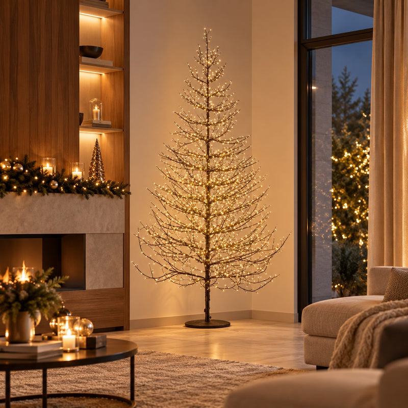 EDG Enzo De Gasperi Beech Christmas Tree Rich Black 2690 MicroLED H210 Ø130 cm IP44 – Outdoor Illuminated Tree