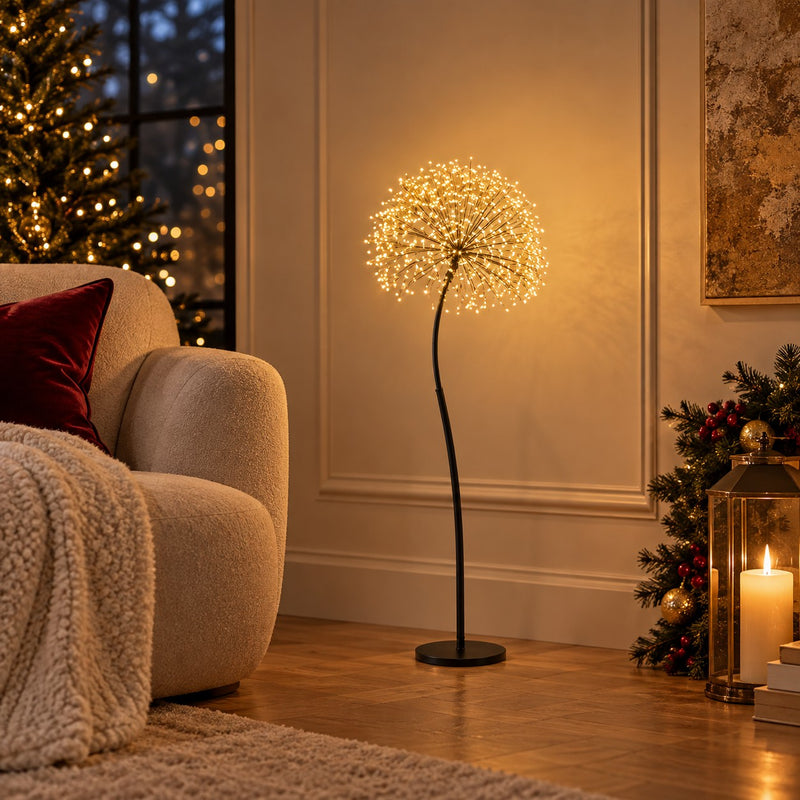 EDG Enzo De Gasperi Dandelion Rich Black 240 MicroLED H90 Ø20 cm IP44 – Luminous Christmas Decoration