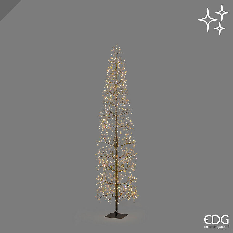 EDG Enzo De Gasperi Beech Christmas Tree Slim 1080 LED H180 cm Black IP44 – Illuminated Christmas Tree