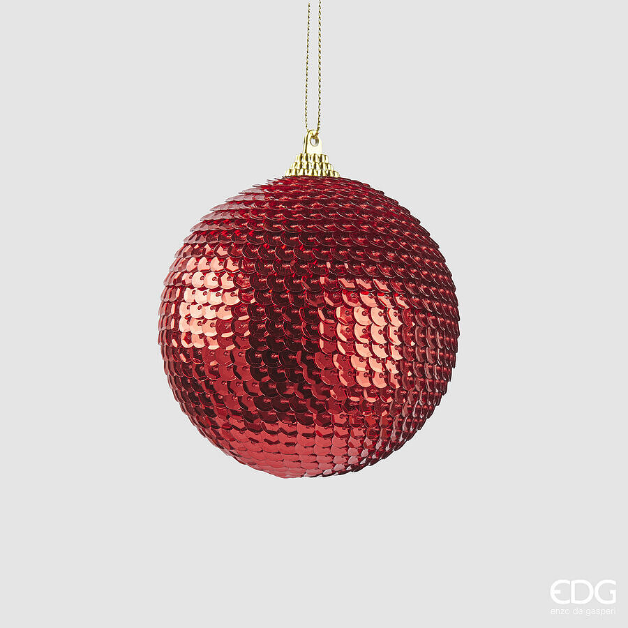 EDG Enzo De Gasperi Christmas Decoration Ball Scales D 8 Cm Red
