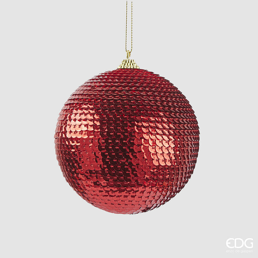 EDG Enzo De Gasperi Christmas Decoration Ball Scales D10 Cm Red