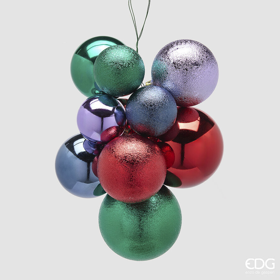 EDG Enzo De Gasperi Christmas Cluster Decoration 10 Pcs Groove Mix - Model 1