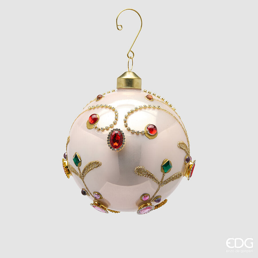 EDG Enzo De Gasperi Addobbo Palla con Gemme Pink Mix Ø10 cm – Decorazione di Natale