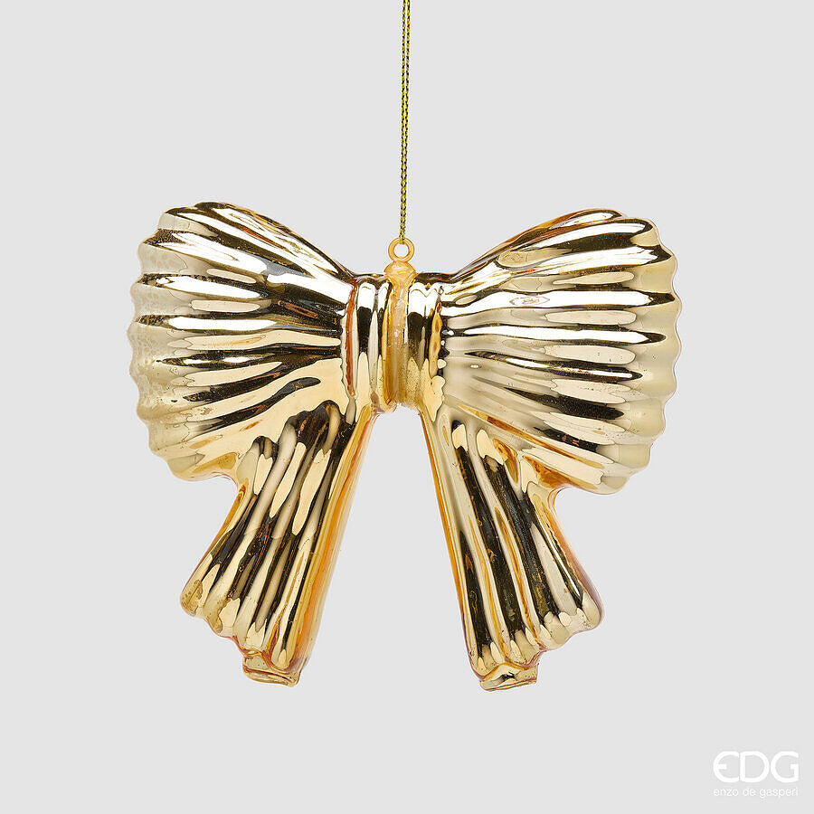 EDG Enzo De Gasperi Hanging Christmas Bow H11x13 cm Gold – Christmas Tree Decoration