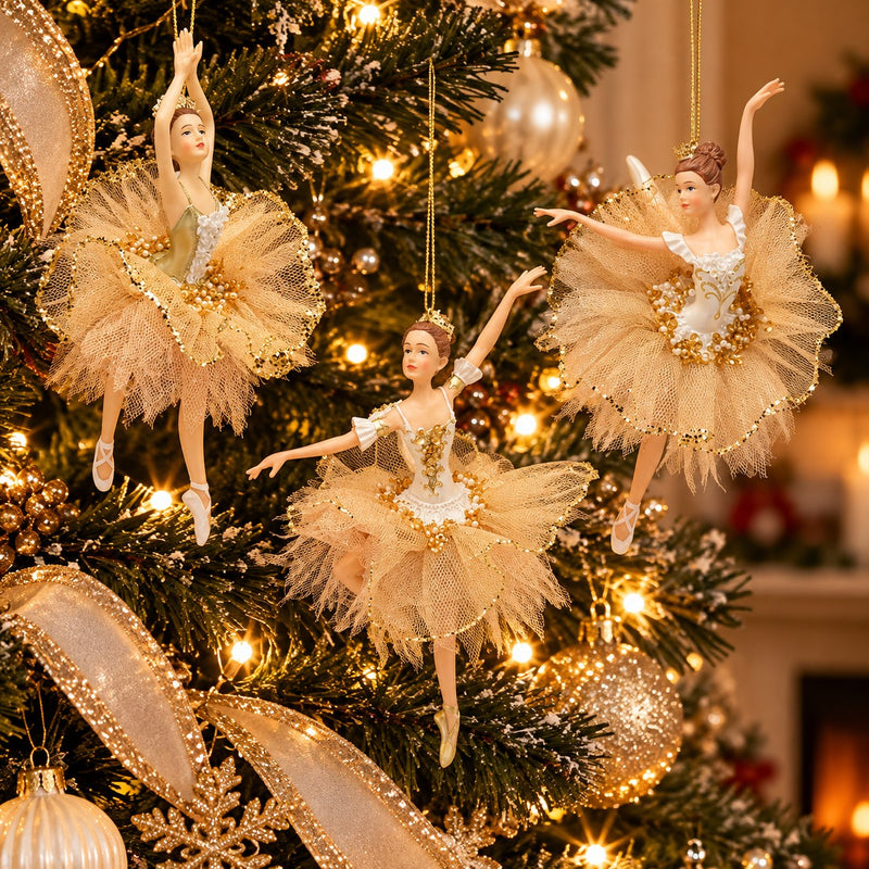 EDG Enzo De Gasperi Ballerina Ornament Gold H17 cm – 1 Assorted Piece Christmas Decoration