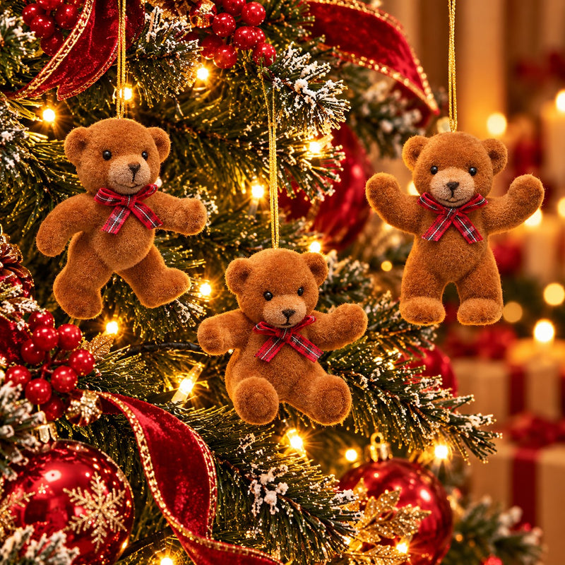 EDG Enzo De Gasperi Bear Decoration Brown H9.5 cm – 1 Assorted Piece Christmas Decoration