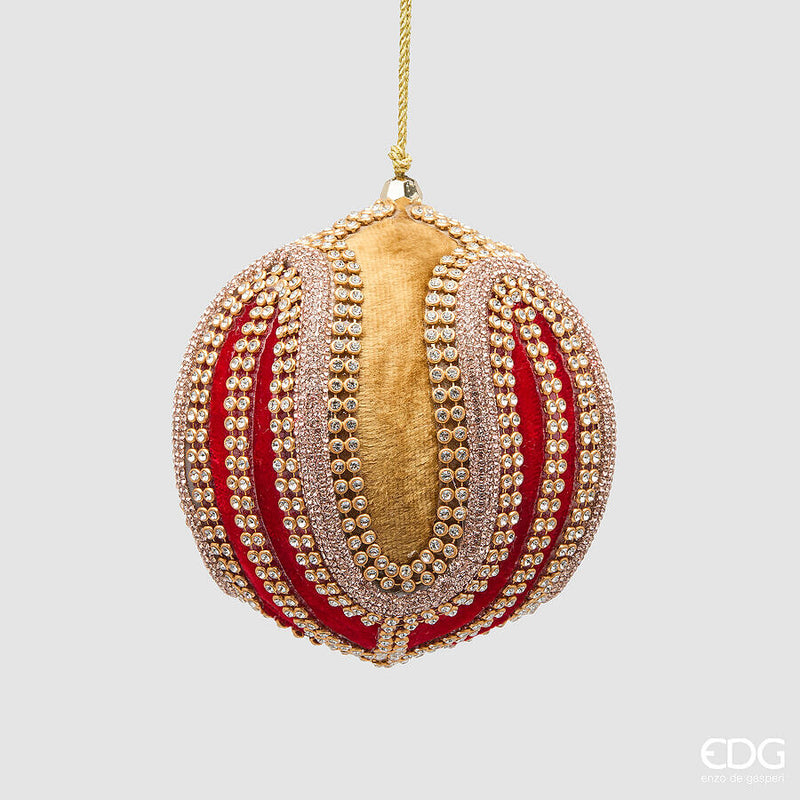 EDG Enzo De Gasperi Pallina di Natale Red Gold Ø10 cm – Addobbo Natalizio