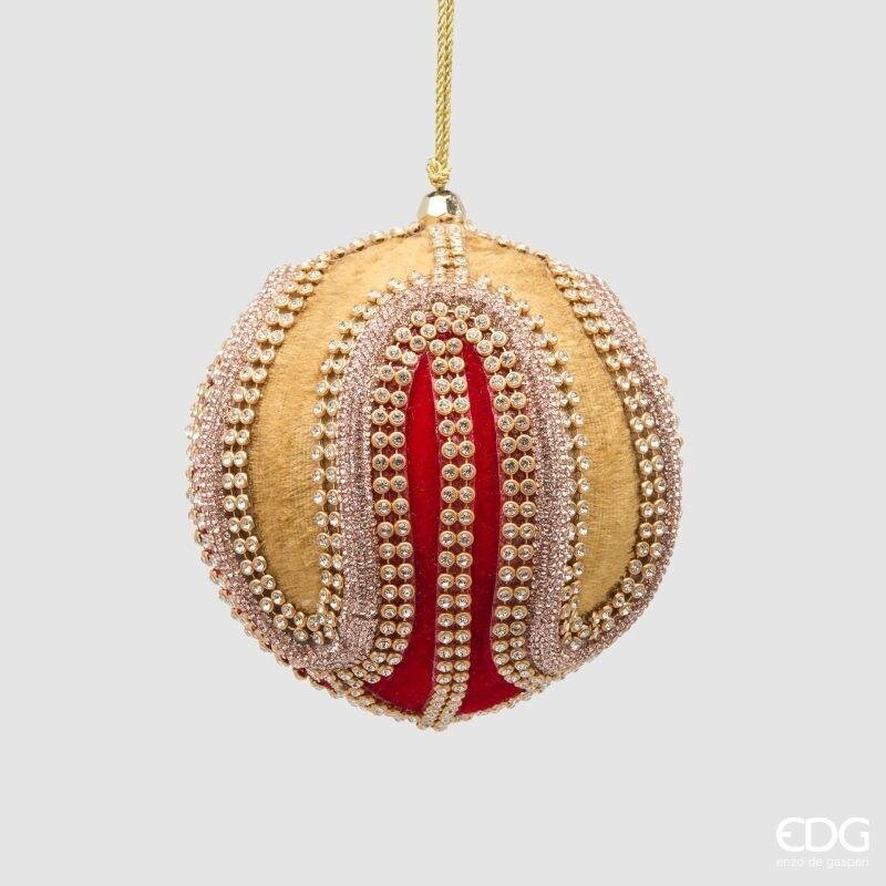 EDG Enzo De Gasperi Pallina di Natale Red Gold Ø10 cm – Addobbo Natalizio