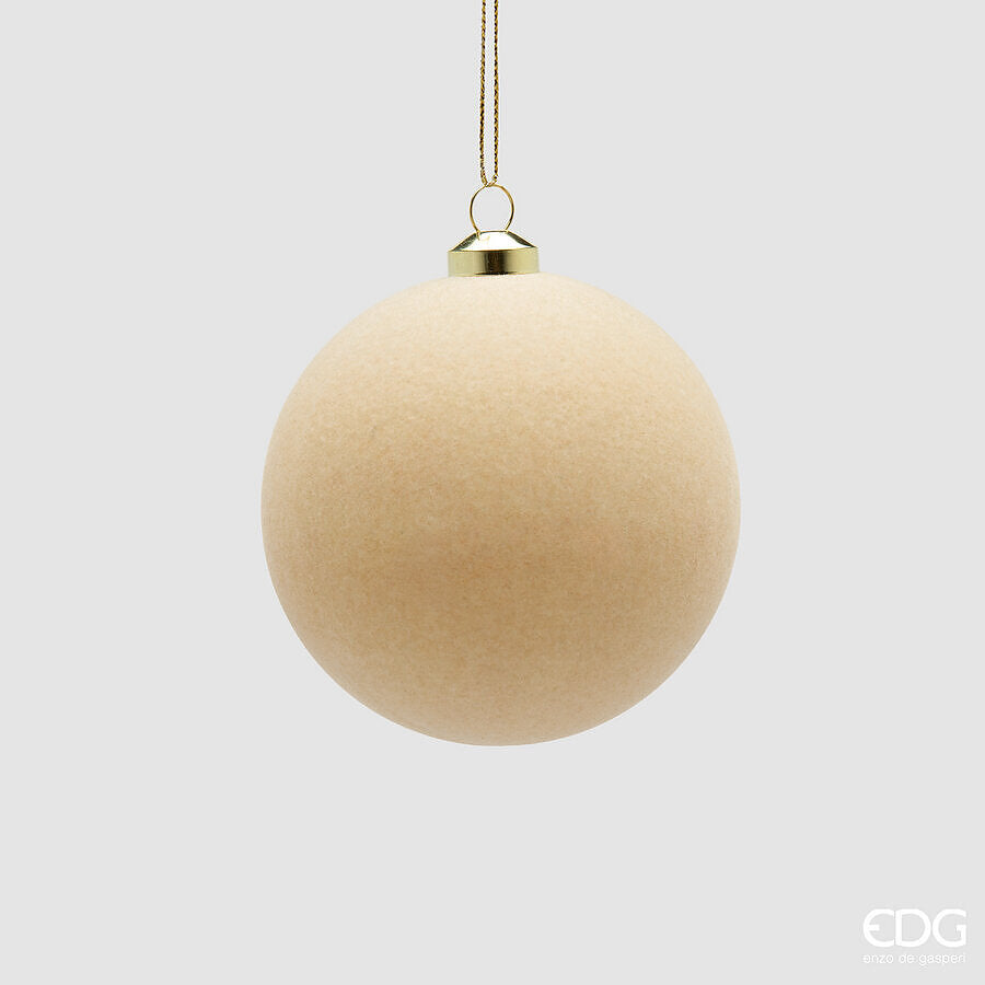 EDG Enzo De Gasperi Cream Velvet Christmas Baubles Ø8 cm – Set of 8 Pcs