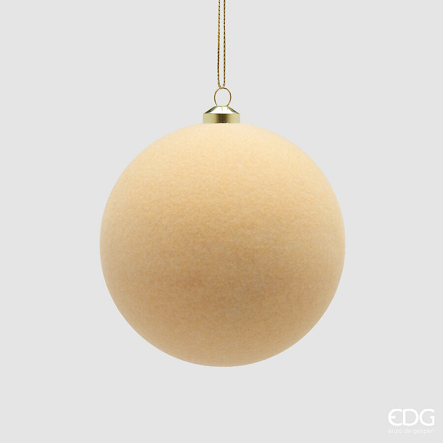 EDG Enzo De Gasperi Velvet Christmas Baubles Cream Ø10 cm – Set of 6 pcs