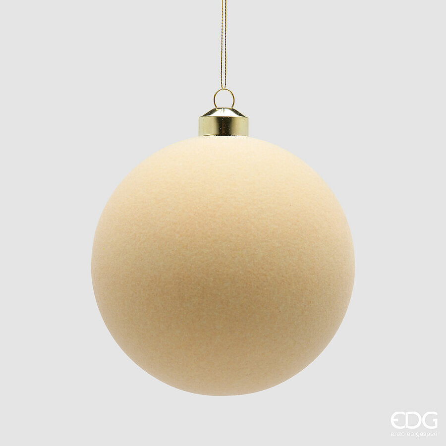 EDG Enzo De Gasperi Christmas Baubles in Cream Velvet Ø12 cm – Set of 4 Pcs