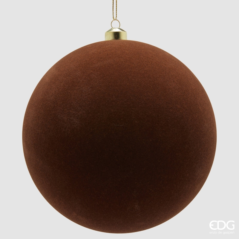 EDG Enzo De Gasperi Velvet Christmas Baubles Brown Mix Ø20 cm – Set of 3 Pcs