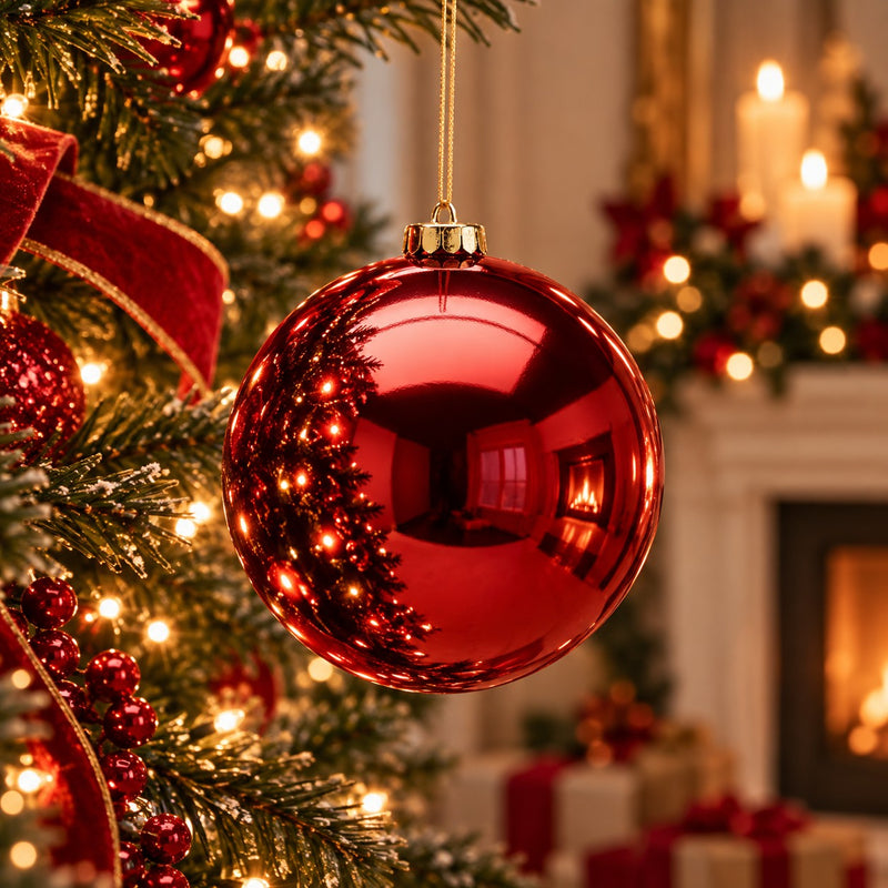 EDG Enzo De Gasperi Shiny Christmas Bauble Burgundy Ø15 cm – Christmas Decoration