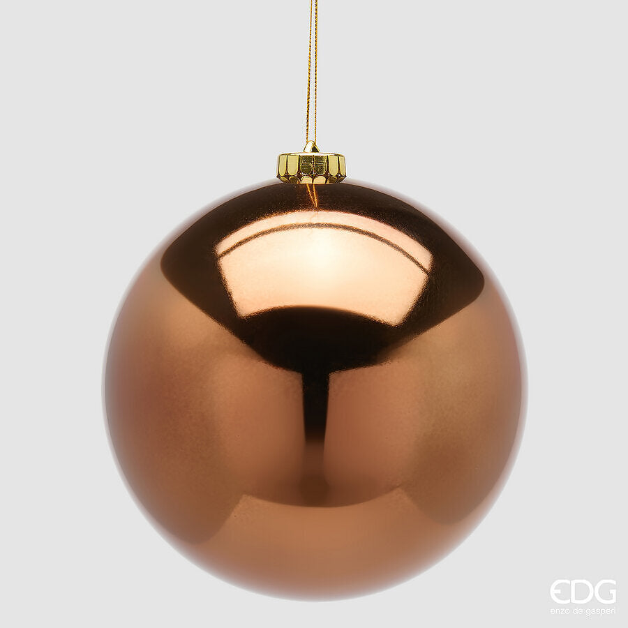 EDG Enzo De Gasperi Shiny Brown Christmas Bauble Ø15 cm – Christmas Decoration
