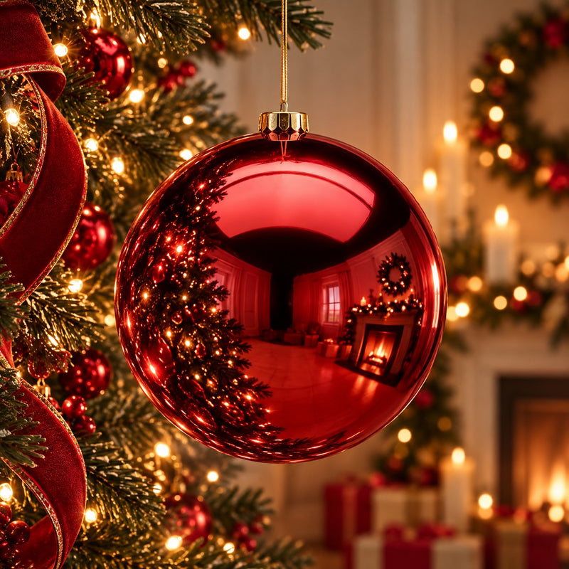EDG Enzo De Gasperi Shiny Christmas Ball Burgundy Ø20 cm – Christmas Decoration