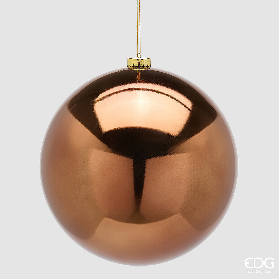 EDG Enzo De Gasperi Shiny Brown Christmas Bauble Ø20 cm – Christmas Decoration