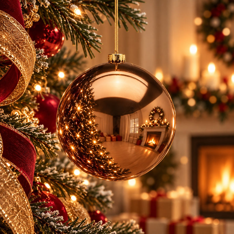 EDG Enzo De Gasperi Shiny Brown Christmas Bauble Ø20 cm – Christmas Decoration
