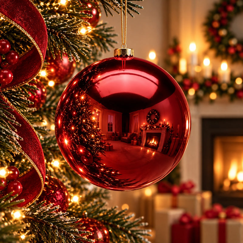 EDG Enzo De Gasperi Shiny Burgundy Christmas Bauble Ø25 cm – Christmas Decoration
