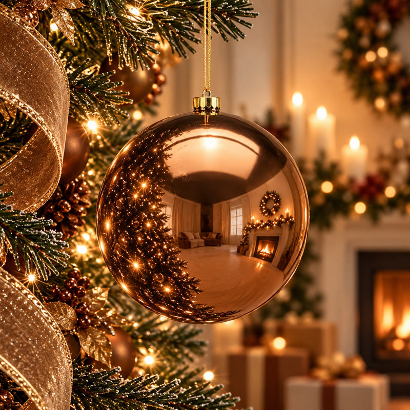 EDG Enzo De Gasperi Shiny Brown Christmas Bauble Ø25 cm – Christmas Decoration