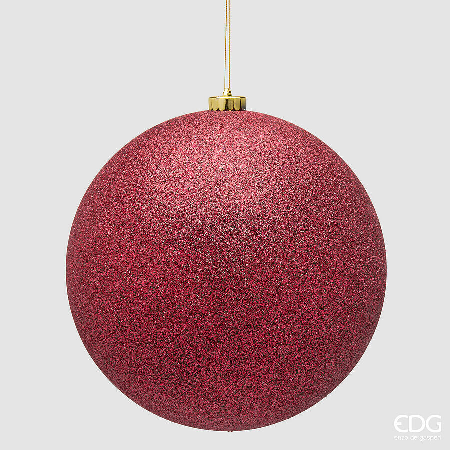 EDG Enzo De Gasperi Christmas Bauble Glitter Burgundy Ø20 cm – Christmas Decoration