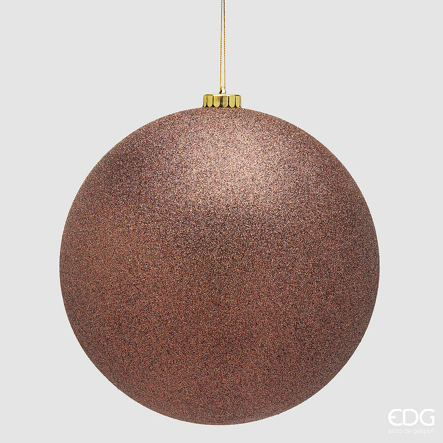 EDG Enzo De Gasperi Glitter Christmas Bauble Brown Ø20 cm – Christmas Decoration