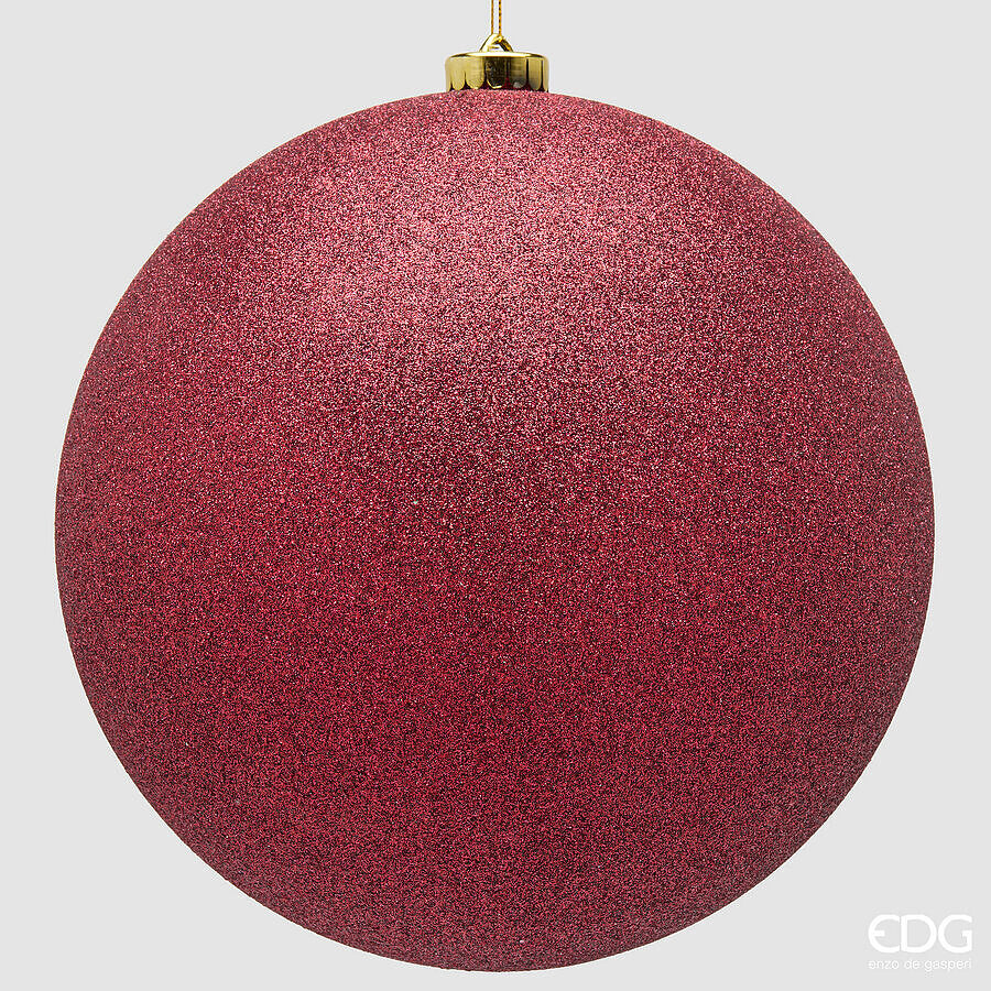 EDG Enzo De Gasperi Burgundy Glitter Christmas Bauble Ø25 cm – Christmas Decoration