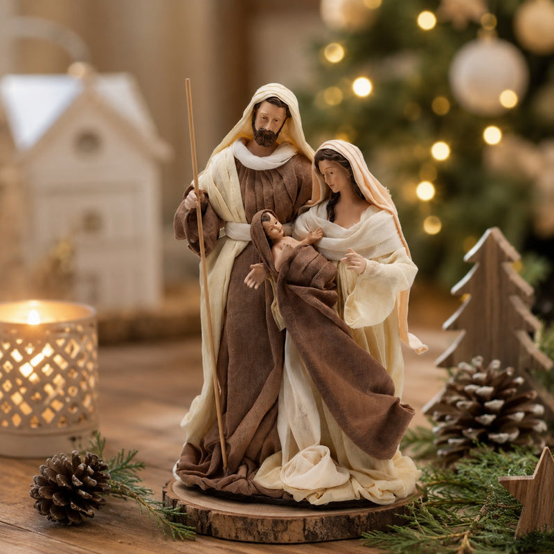 EDG Enzo De Gasperi Nativity Lord Christmas with Base H 28 Cm Halzenut