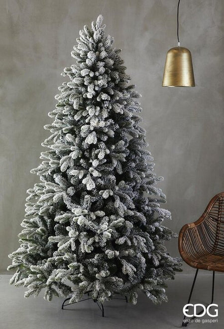 EDG Enzo De Gasperi Merano Snow-Dusted Pine Christmas Tree H240 D148 (1796TIPS) White Green