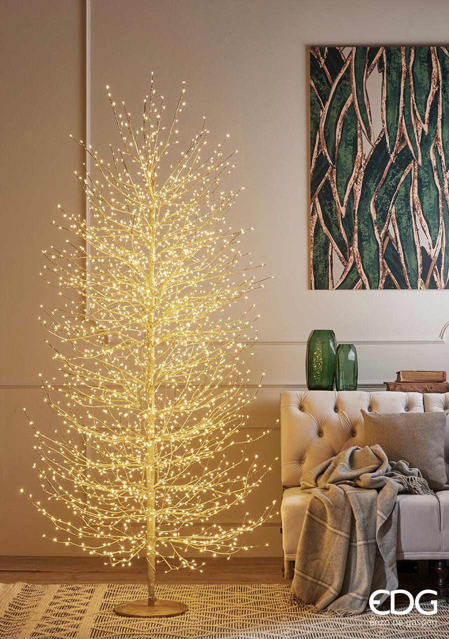 EDG Enzo De Gasperi Christmas Beech with Base 2,700 Led H 210 Cm D 100 Cm Gold