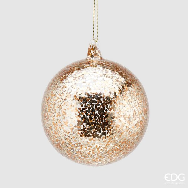 EDG Enzo De Gasperi Glass Christmas Ball Microglitter D 12 Cm Gold