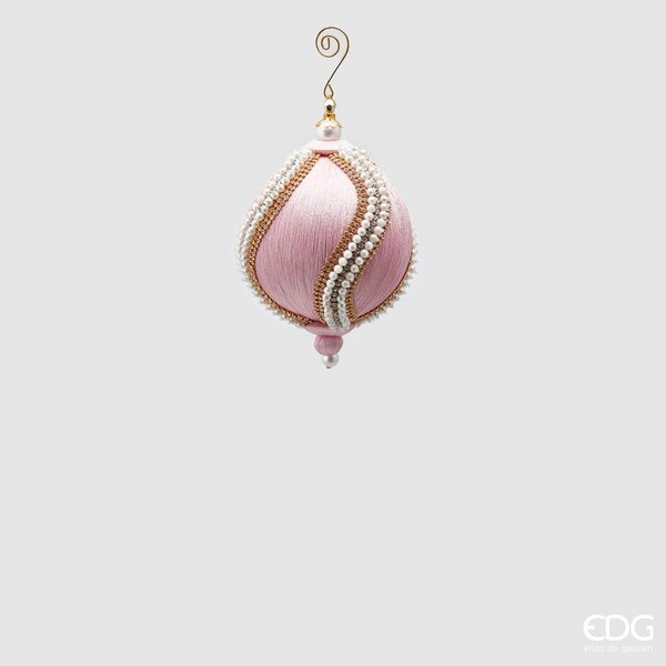 EDG Enzo De Gasperi Silk Christmas Ball Pearls D 12 Cm Pink