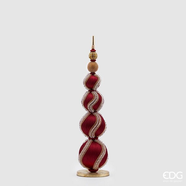EDG Enzo De Gasperi Topiary Spheres Mix Pearls Christmas H 65 Cm D 16 Cm Burgundy