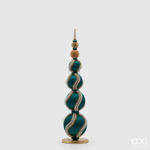 EDG Enzo De Gasperi Topiary Spheres Mix Pearls Christmas H 65 Cm D 16 Cm Dark Green
