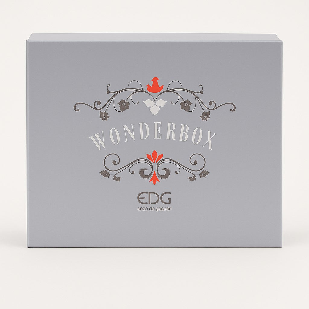 EDG Enzo De Gasperi Santa Claus Candle Holder Deco H 12 Cm Green Pink Gift Box